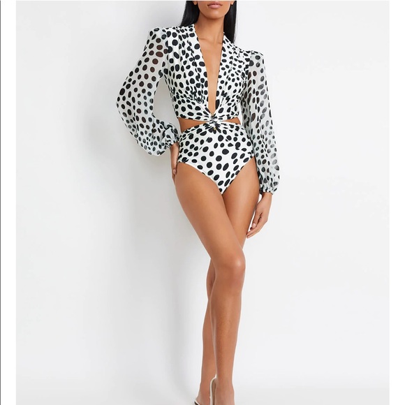 PatBO Bossa Cutout Polka-dot Swimsuit - Picture 3 of 3